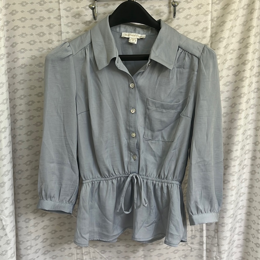 Polyester powder blue women’s blouse